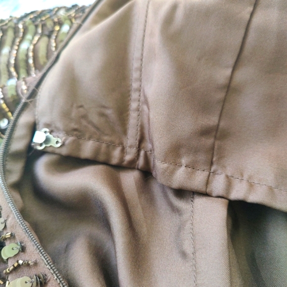 Adriana Pappell Bronze beaded strapless mini - Picture 10 of 11